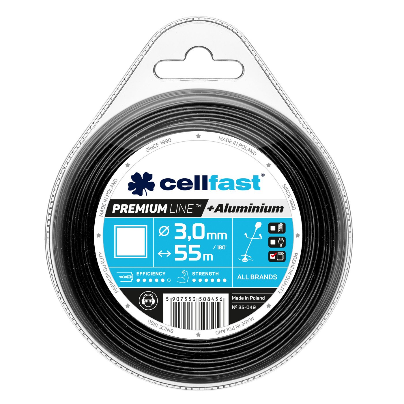 

Żyłka tnąca Premium Cellfast Kwadrat 3,0mm 55mb