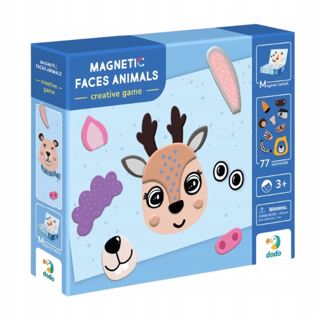 GRA MAGNETYCZNA EDUKACYJNA "ZWIERZĘCE TWARZE" KOLOROWY ZESTAW 77 Certyfikaty, opinie, atesty CE EN 71