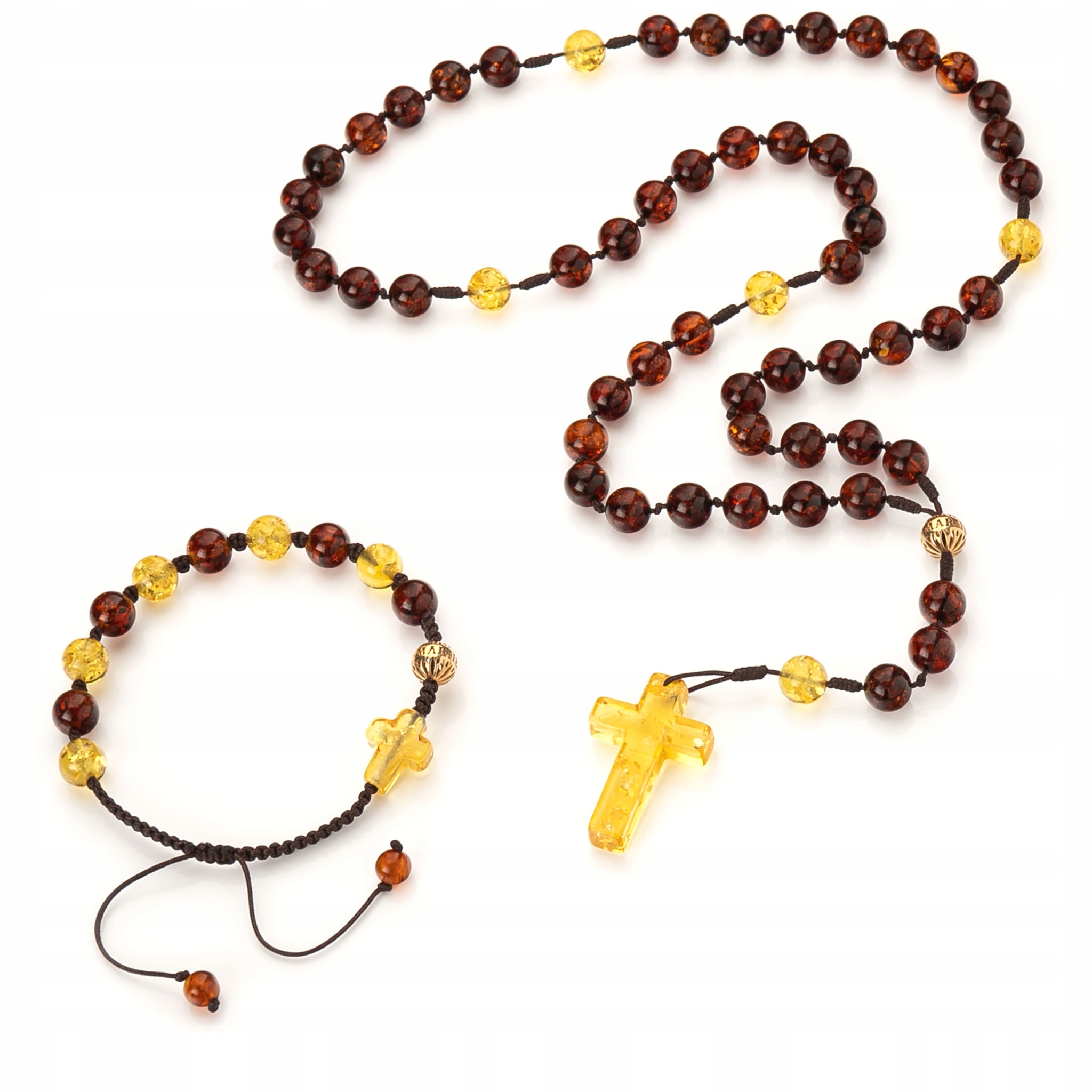 Růženec "baltské zlato" a náramek