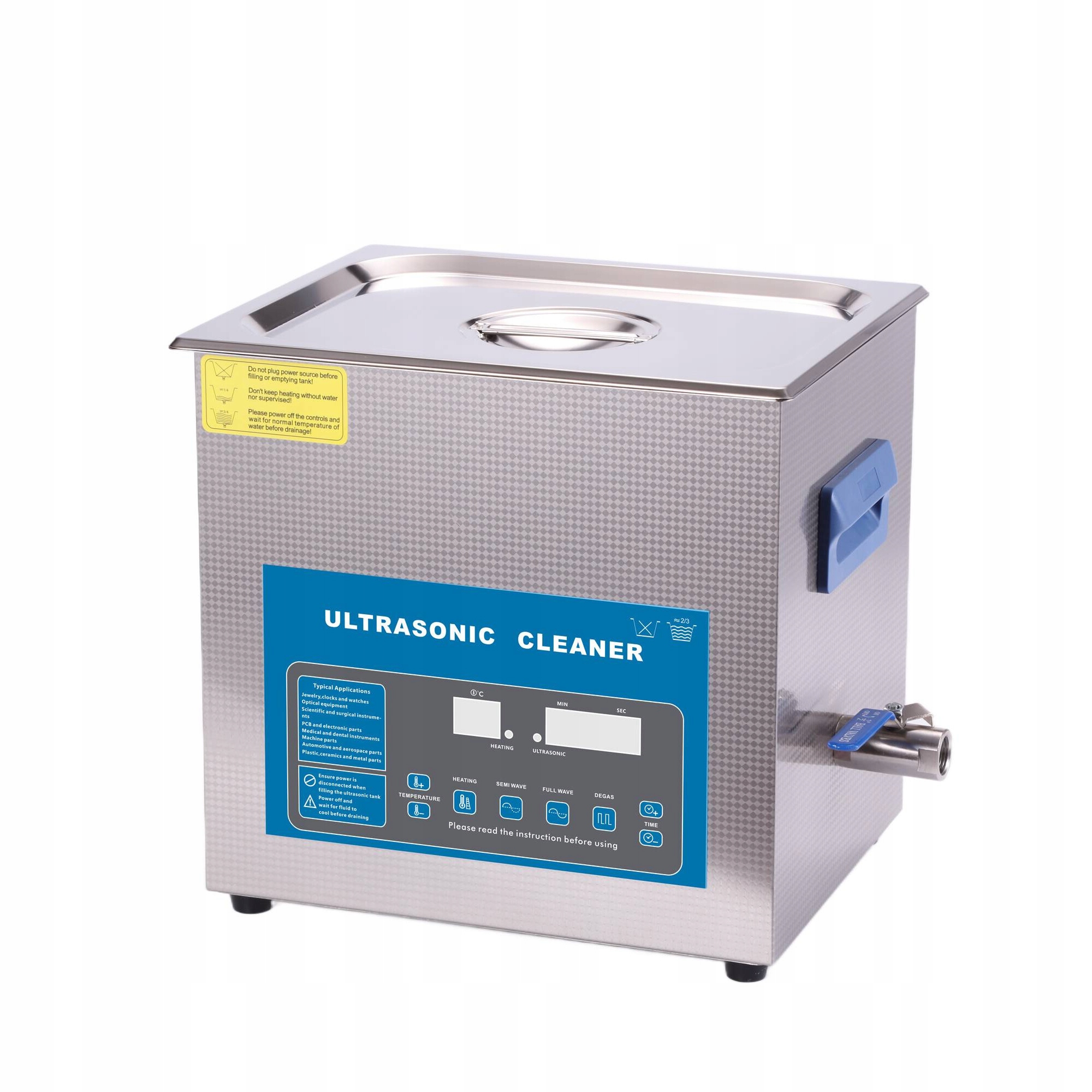 Ultrazvuková myčka 10L Vana, Odtok, Degas 40kHz 240W Koš na mytí