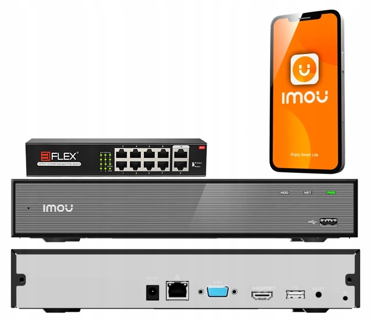 Rejestrator Ip 10ch Imou NVR-N110-8A0E-P Uhd 4K Switch PoE 8+2 do kamer