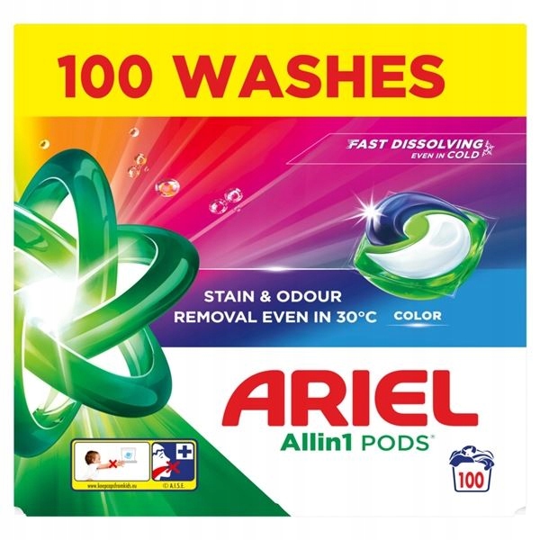 Levně Kapsle na praní Ariel All in 1 Pods Color- 100 Pd