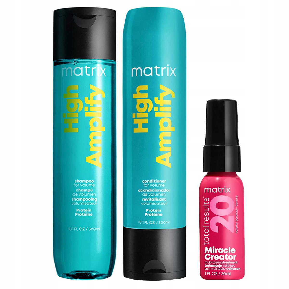 Matrix High Amplify zestaw włosy cienkie szampon odżywka Miracle spray 30
