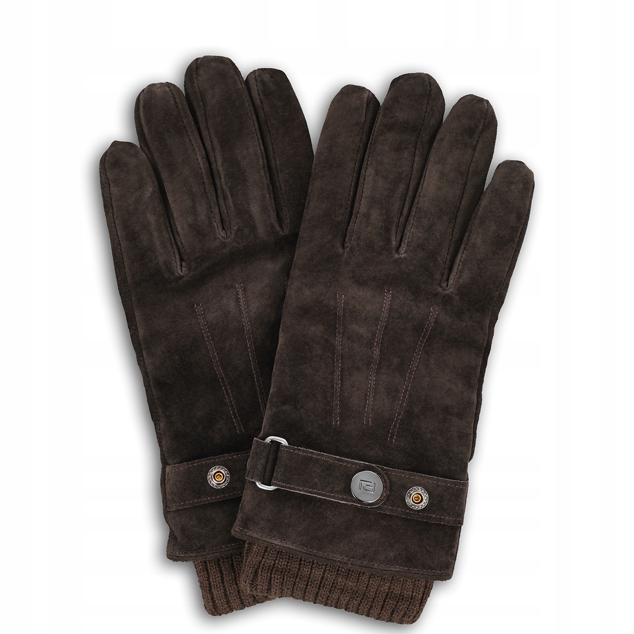 Hnědé pánské rukavice ze 100% semišové kůže Pako Lorente vel M/L