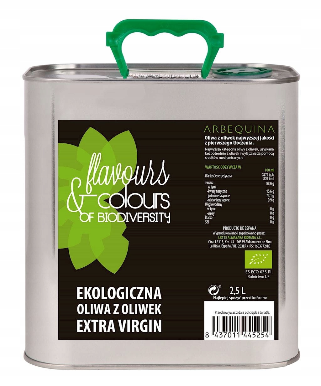 Extra Panenský Bio Olivový Olej 2,5 L Flavours & Colours
