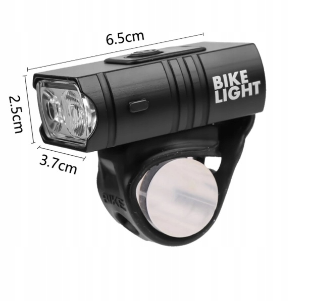 LAMPKA ROWEROWA LED PRZÓD NA USB MOCNA TYŁ ZESTAW KIEROWNICĘ ROWER ŚWIATŁO Zasilanie akumulator