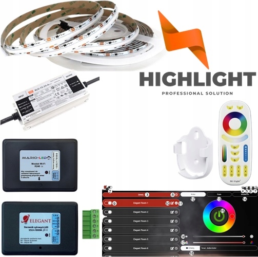 5m Digitálna Sada Cob Rgb Led+router 24V WS2811