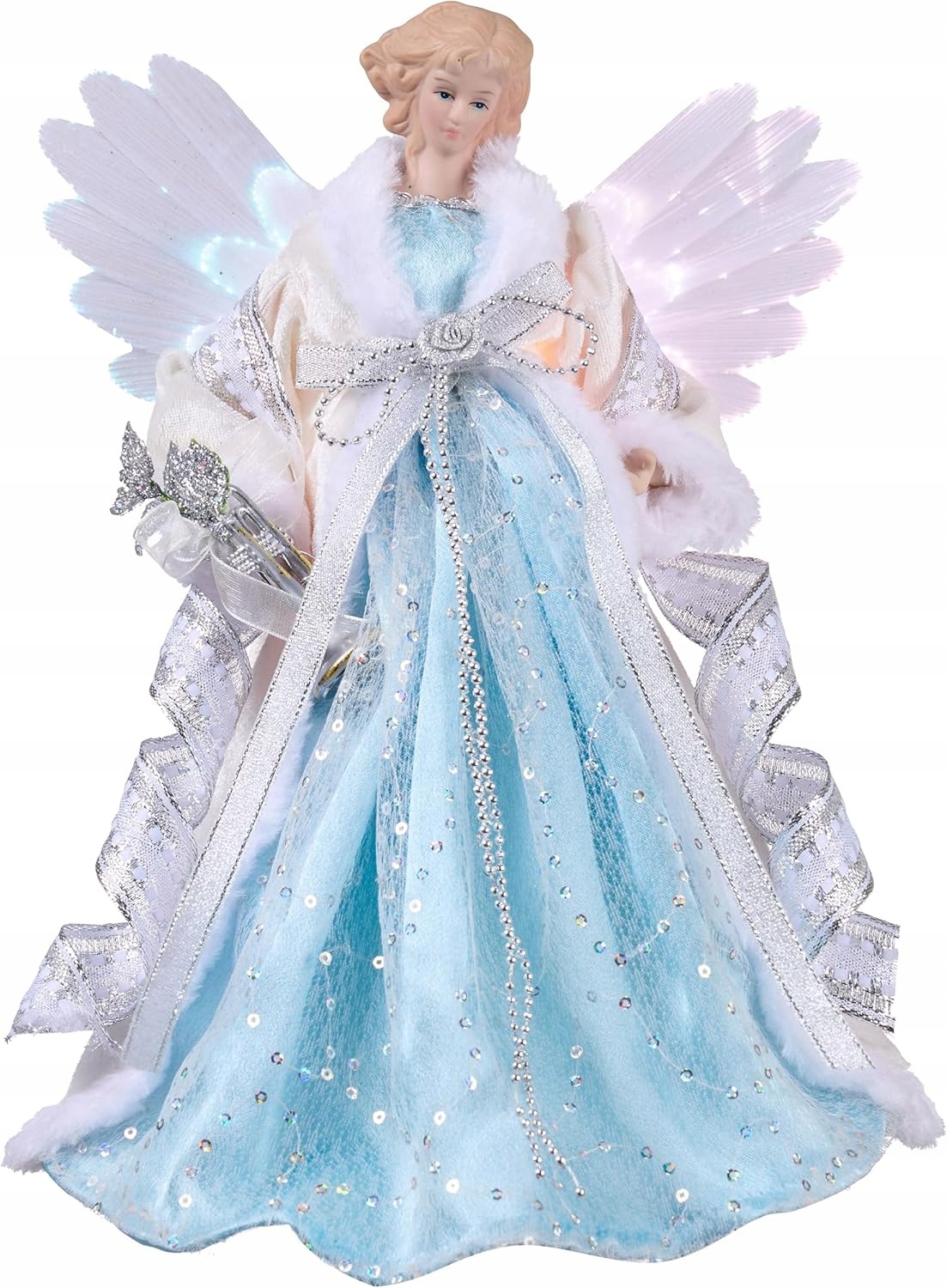 Anděl Na Vánoční Stromeček Valery Madelyn 31 cm Led Diody Anděl Na Špičku Vánočního Stromku