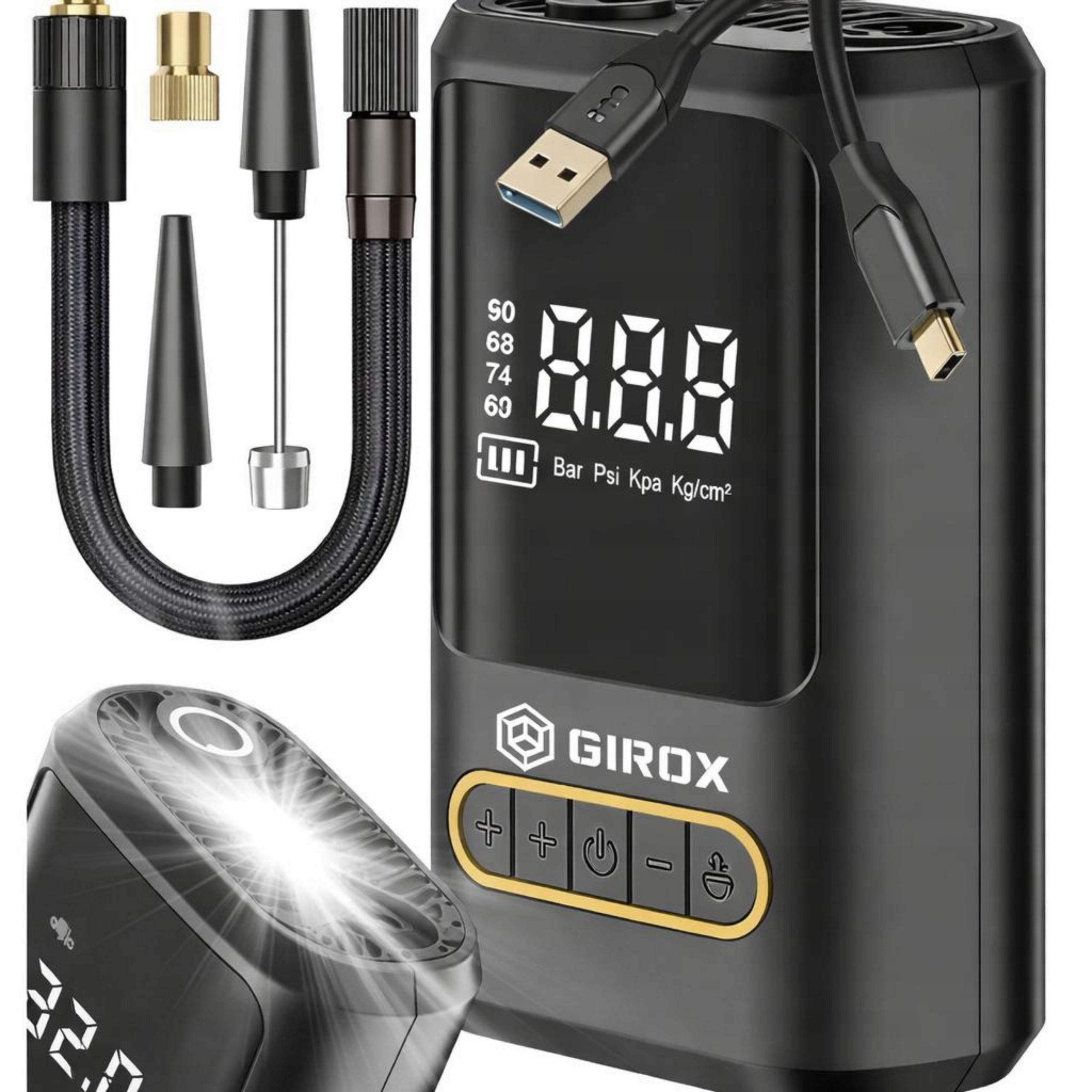 Bezprzewodowa Przenośna Pompka Elektryczna Samochodowa Rowerowa Kompresor