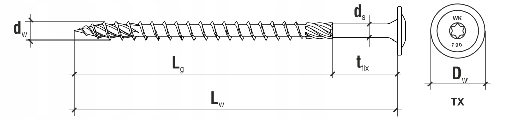 WKRĘTY CIESIELSKIE DO DREWNA 6x140 TALERZOWE TORX 100szt WKCP-06140 KLIMAS Stan opakowania oryginalne