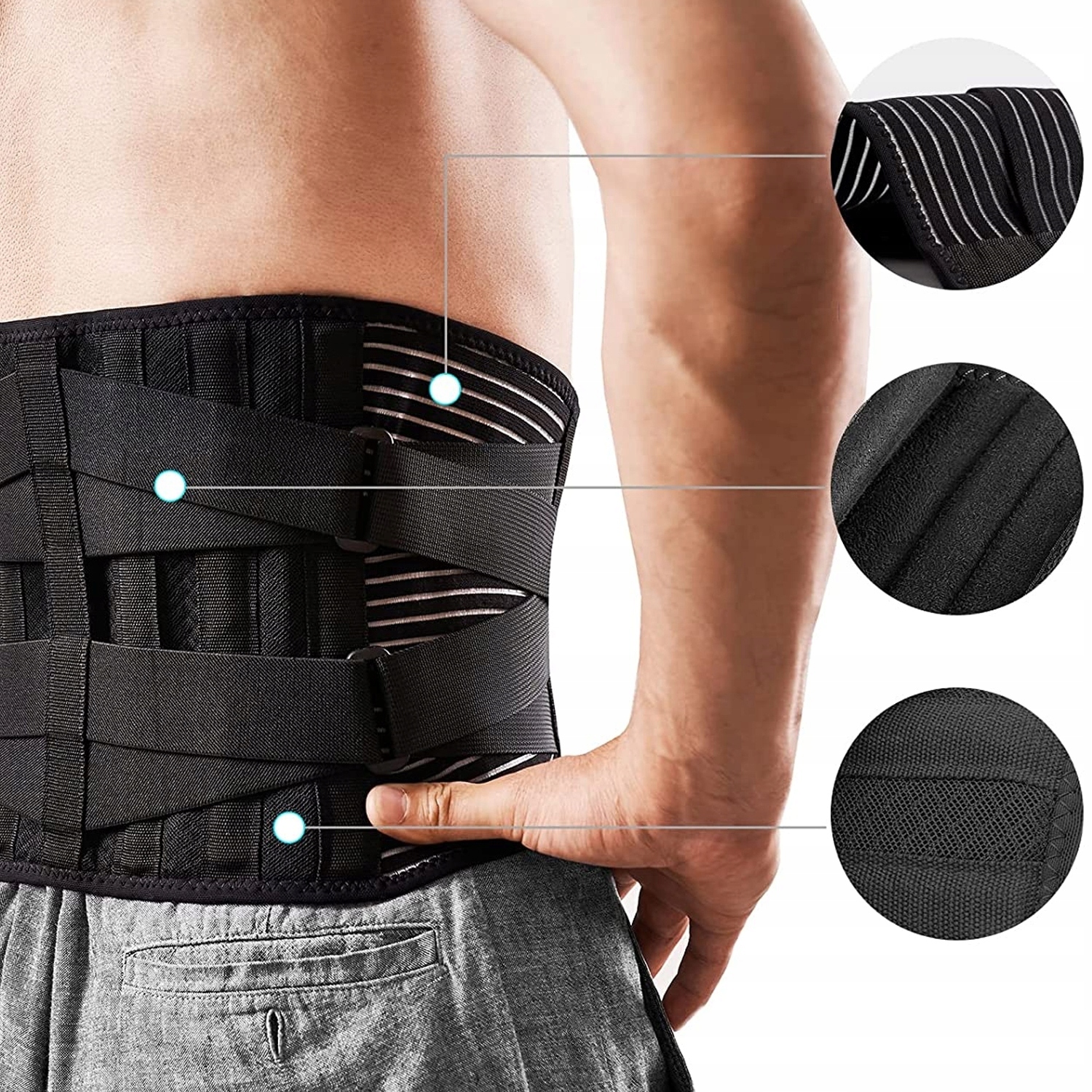 PAS BÓLE PLECÓW LĘDŹWIOWY STABILIZUJĄCY KRĘGOSŁUP Marka inna