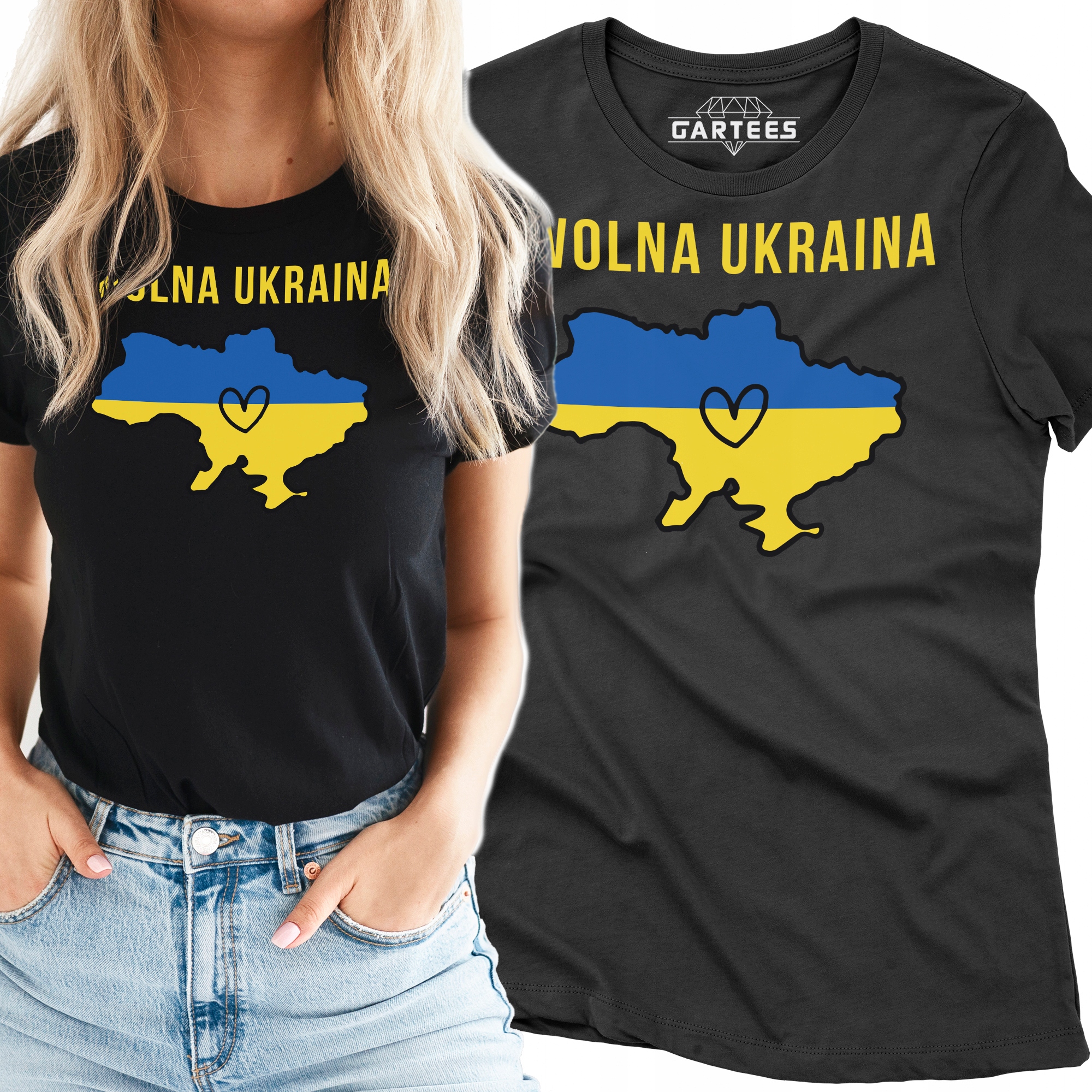 

Koszulka Damska Mapa Ukrainy Wolna Ukraina Putin