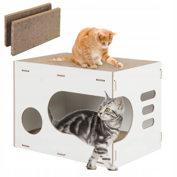 Levně Dřevěný Domeček Pro Kočky Skládací Jeskyně Škrabadlo