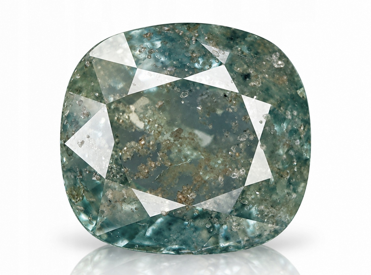 Přírodní safír 2.75 ct Zelený Cushion Tanzanie certifikát Wbd