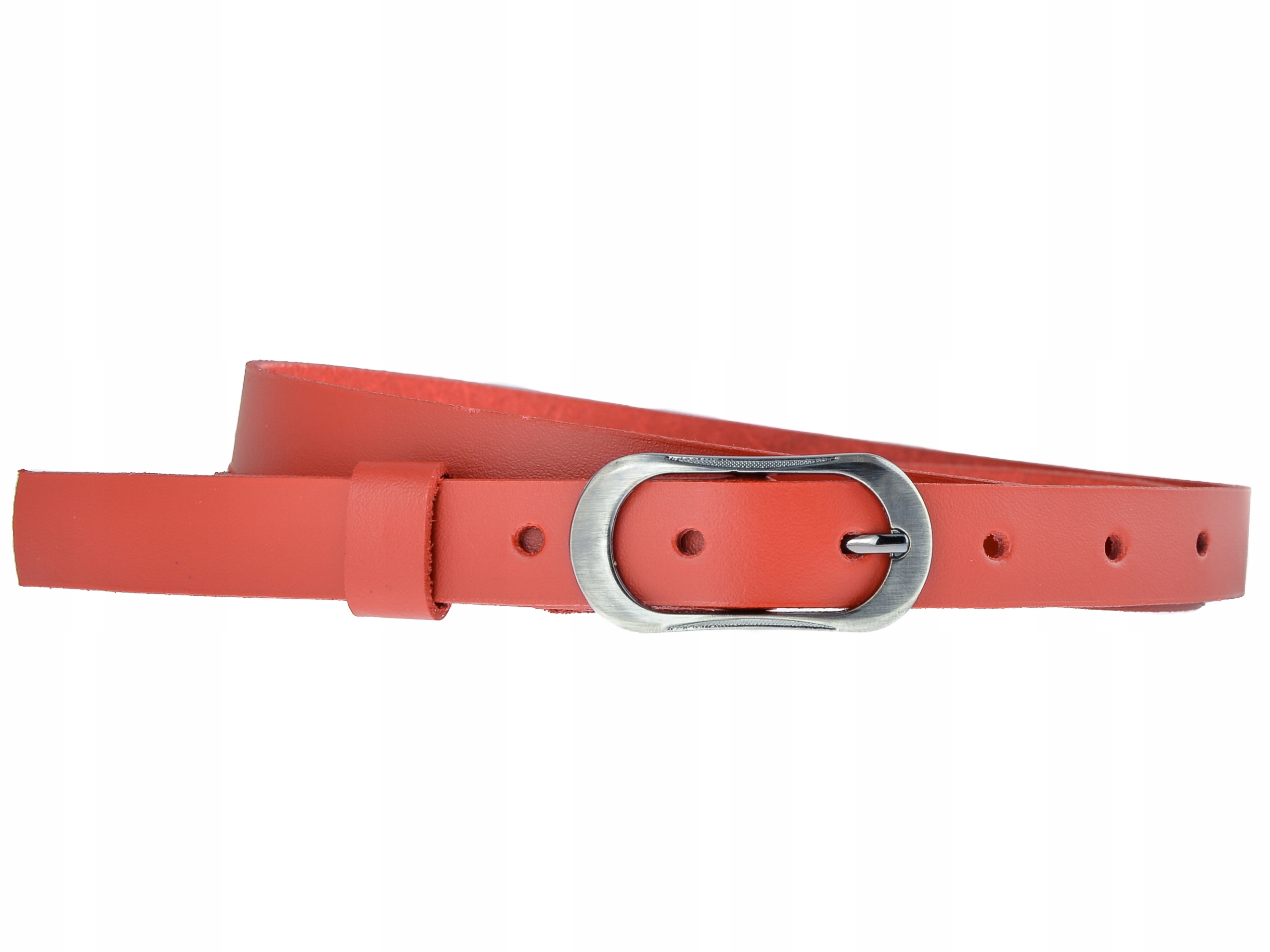 

Przepiękny czerwony pasek 100% Skórzany | r.125cm