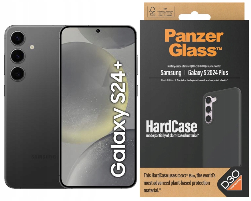 Panzerglass Pouzdro černé Antibakteriální HardCase pro Samsung Galaxy S24 Plus