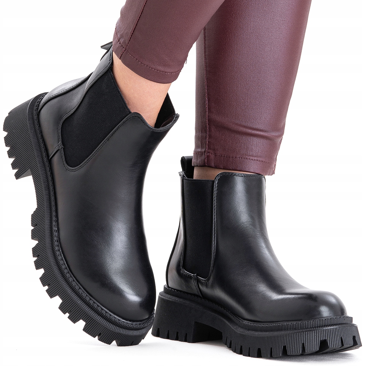 Kotníkové Boty nazouvací boty Dezén Podrážky kožíšek módní dámské lodičky Wojtyłko 39