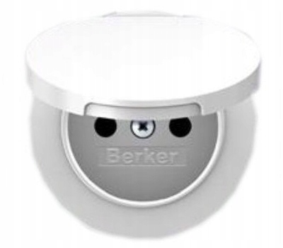 Berker R1/R3 bílý – deska do zásuvky s víkem