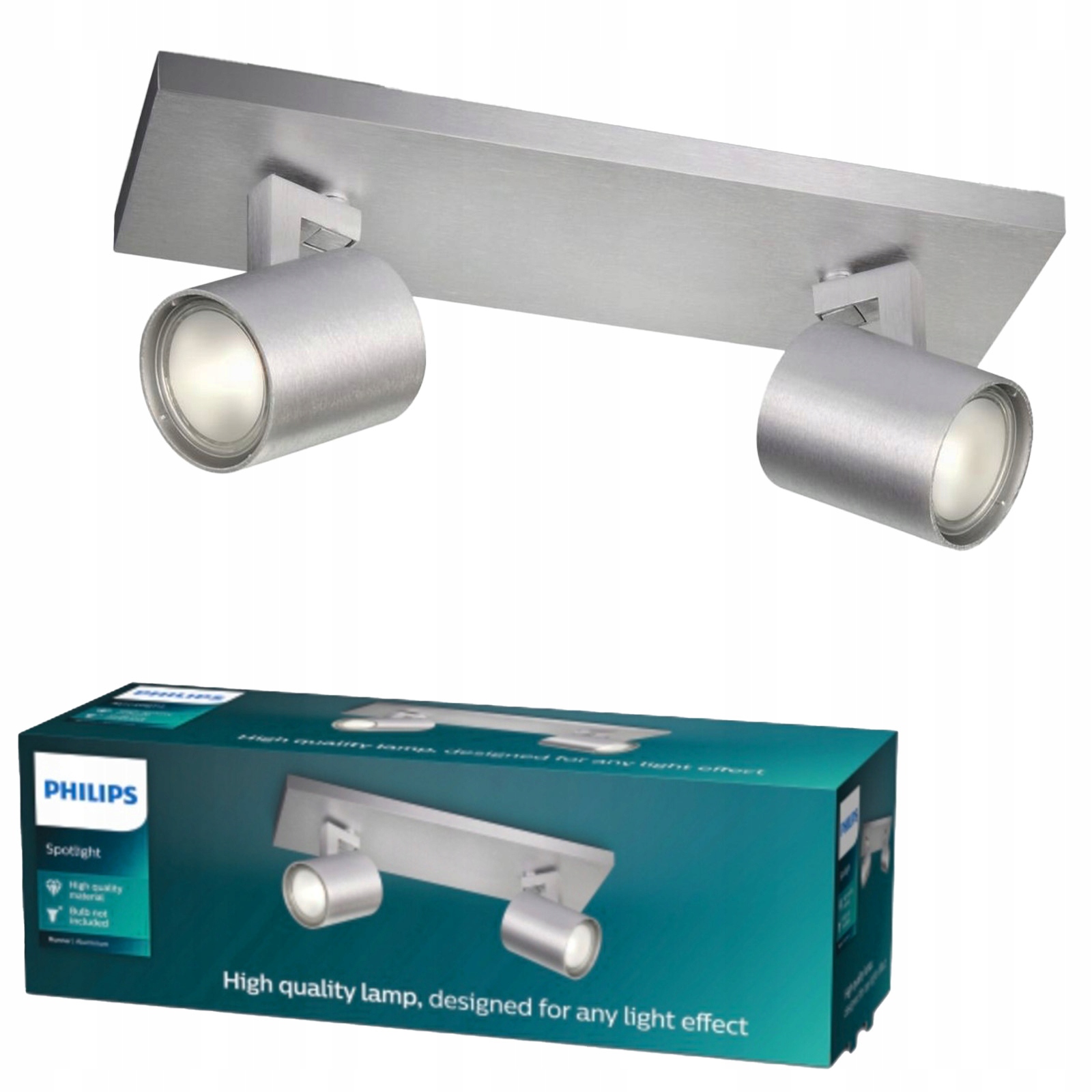 Stropná lampa Nástenný reflektor 2x GU10 Aluminium Runner Philips