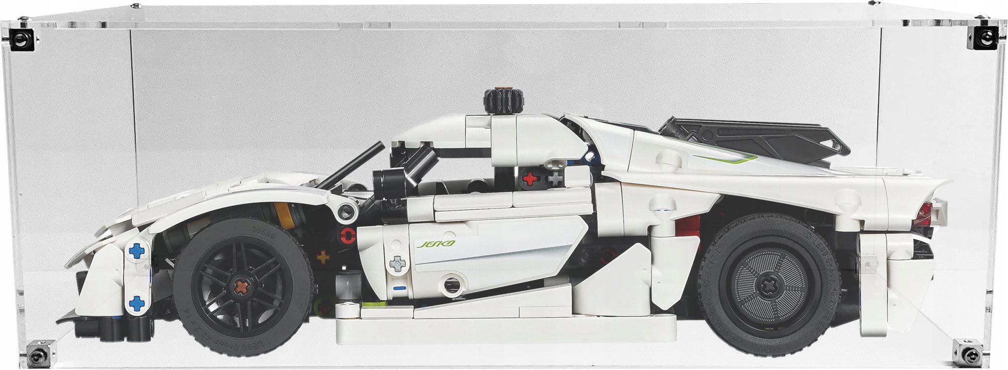 Vitrína Drewlandia pro stavebnici Lego 42184 Bílý Koenigsegg Jesko Absolut