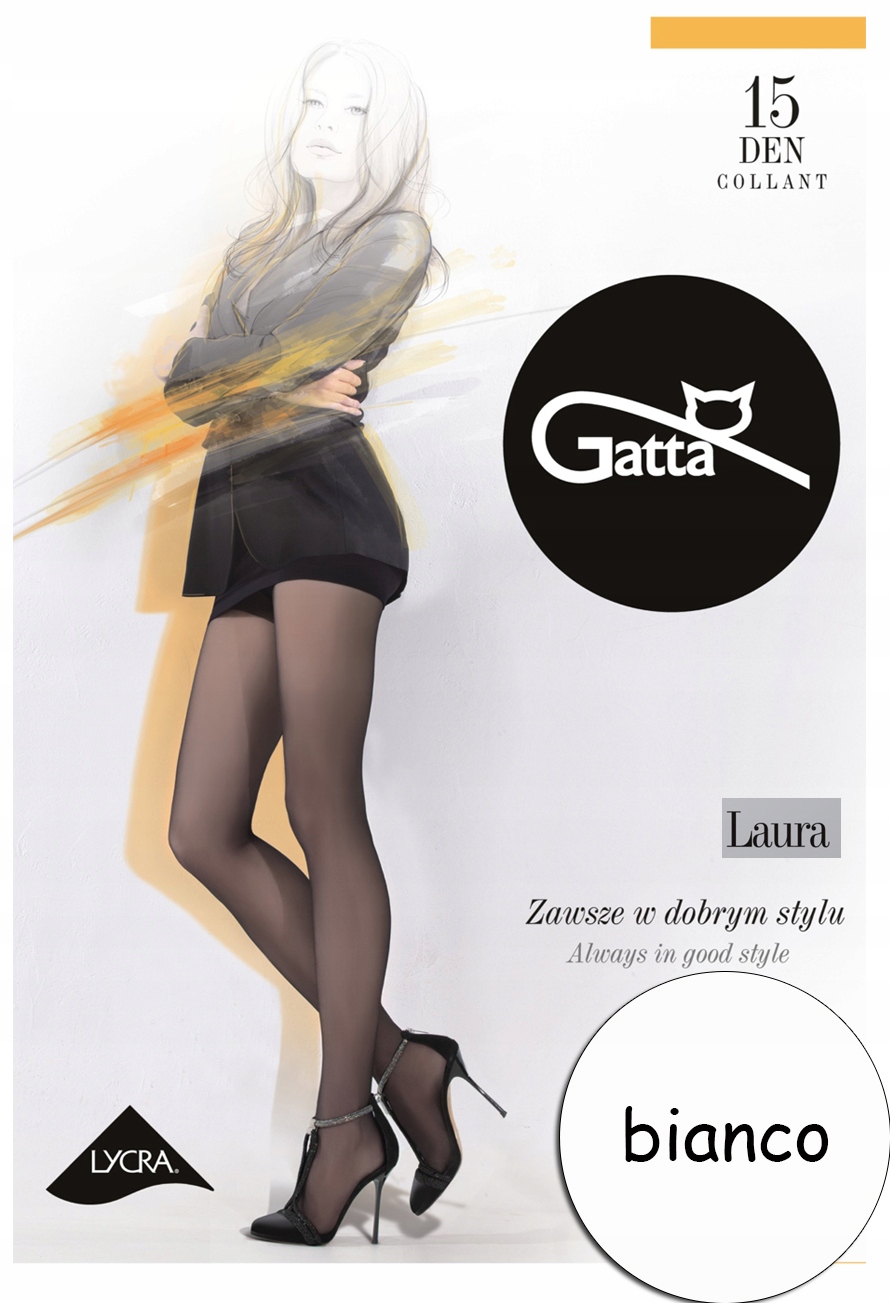 

Gatta rajstopy Laura 15 den Lycra bianco 4 L