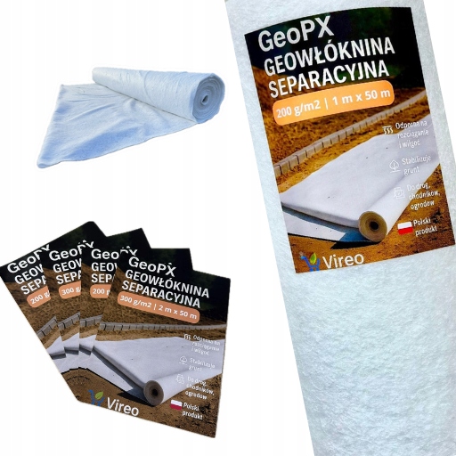 Geowłóknina do ogrodu drenażu podjazdów 300g 1x50m – Geowłóknina GeoPX