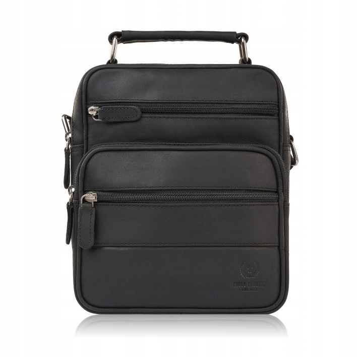 Pánská kožená taška přes rameno do práce vintage černá Paolo Peruzzi