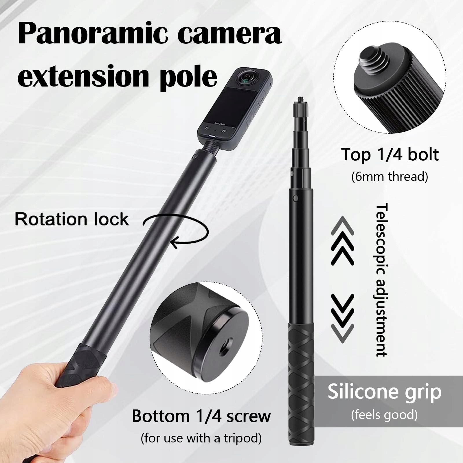 Uchwyt Motocyklowy Do Insta360 X4 X3 X2 Selfie Stick 360 Stopni YSISLYBIN — miniatura 4