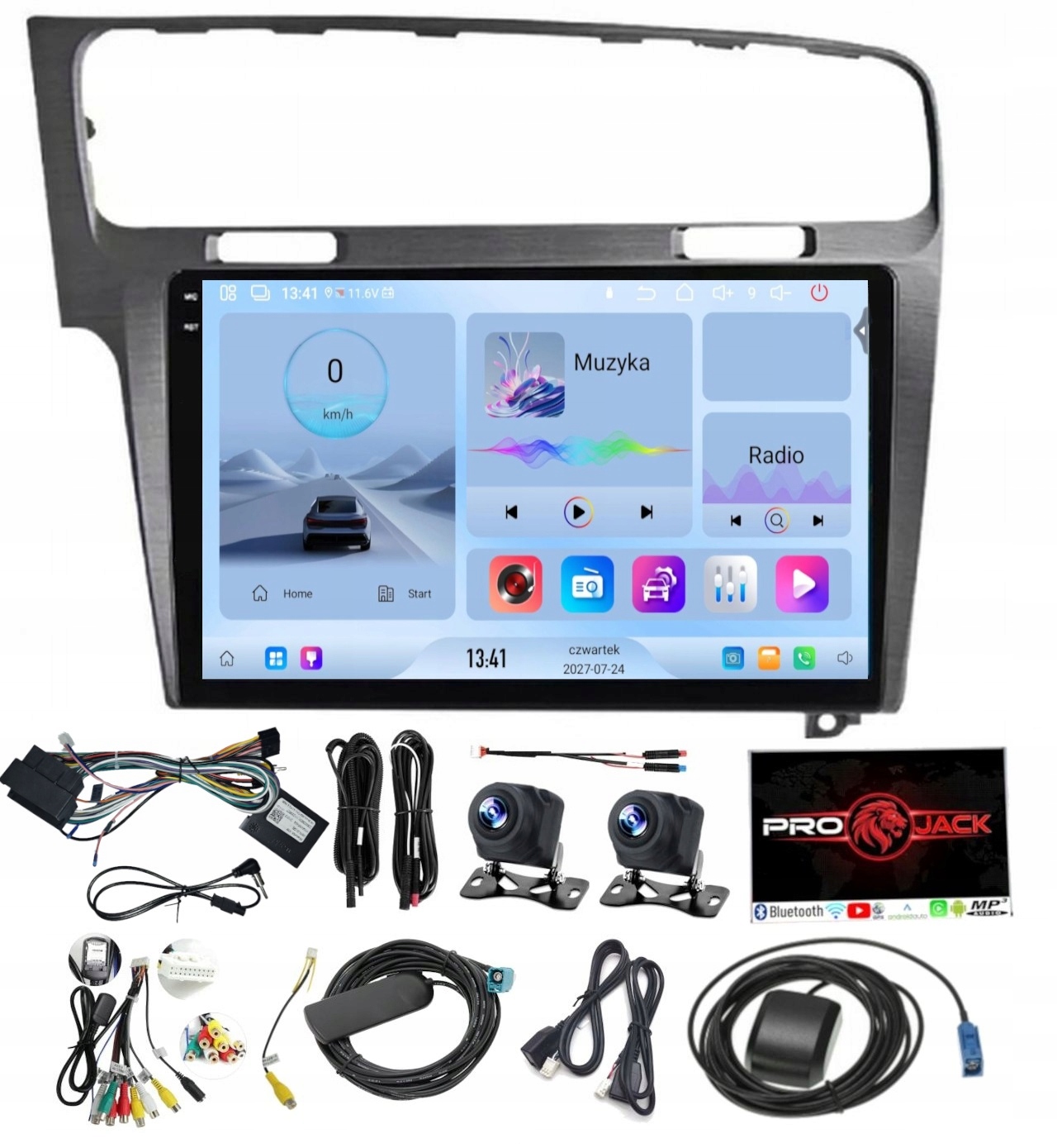 Rádio Navigace Carplay Gps Android Vw Golf 7 2012-2019 Usb 4GB 64GB Sim