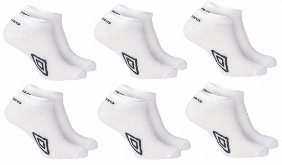 

6 Par Umbro Skarpetki Stopki Białe 35-38