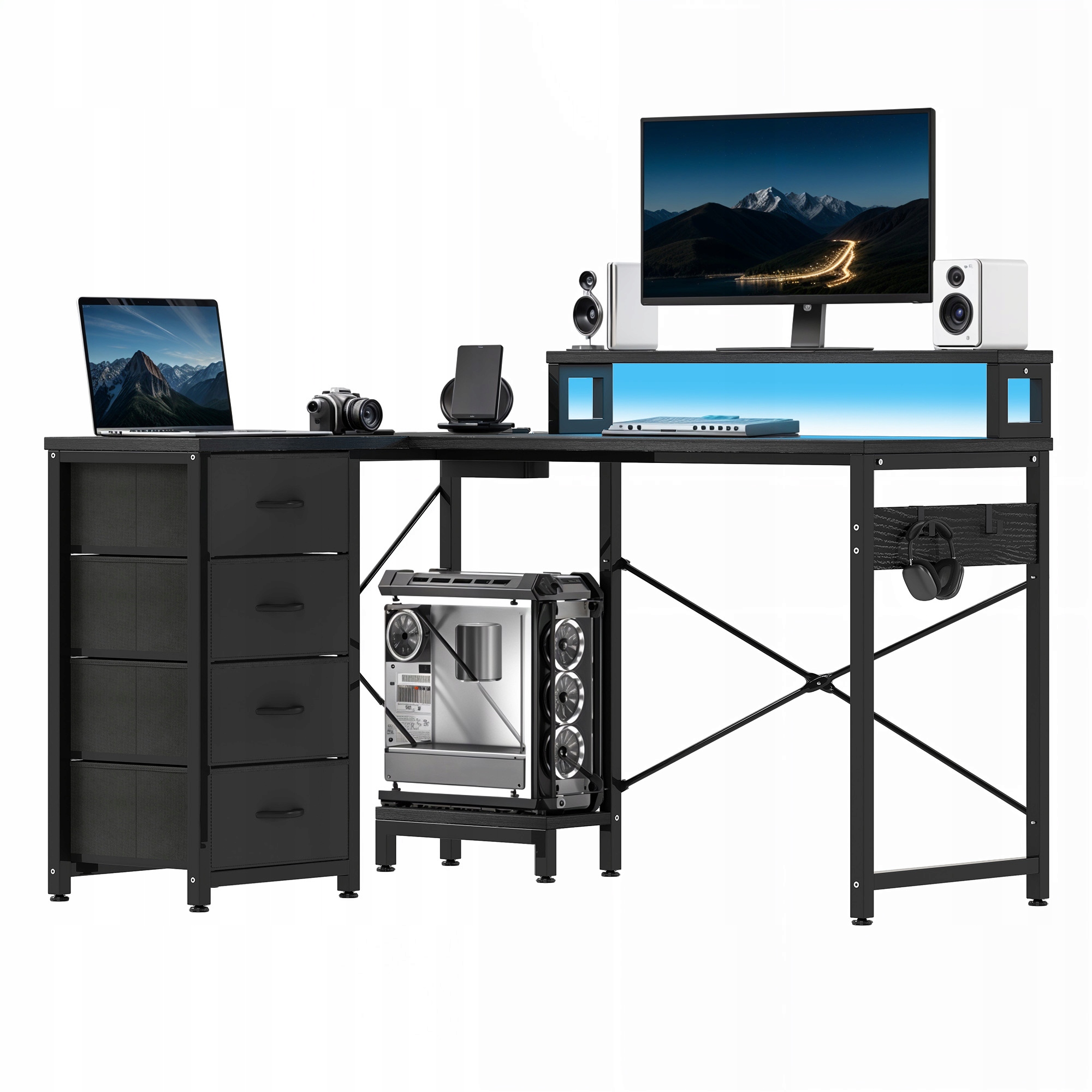 Biurko Balconera 130 x 100 x 89 cm czarny