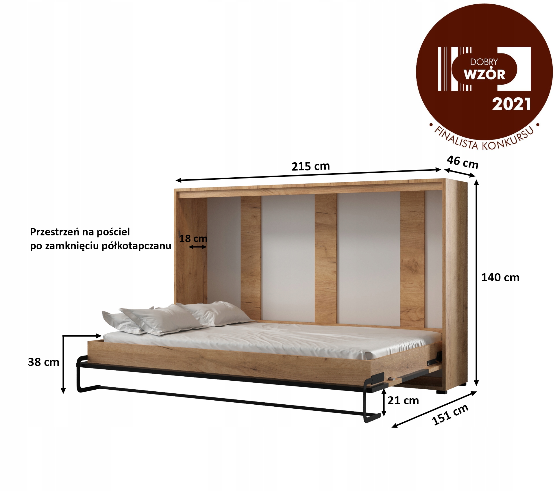 CASE loft black N#7 Półkotapczan poziomy 120 Długość mebla 140 cm