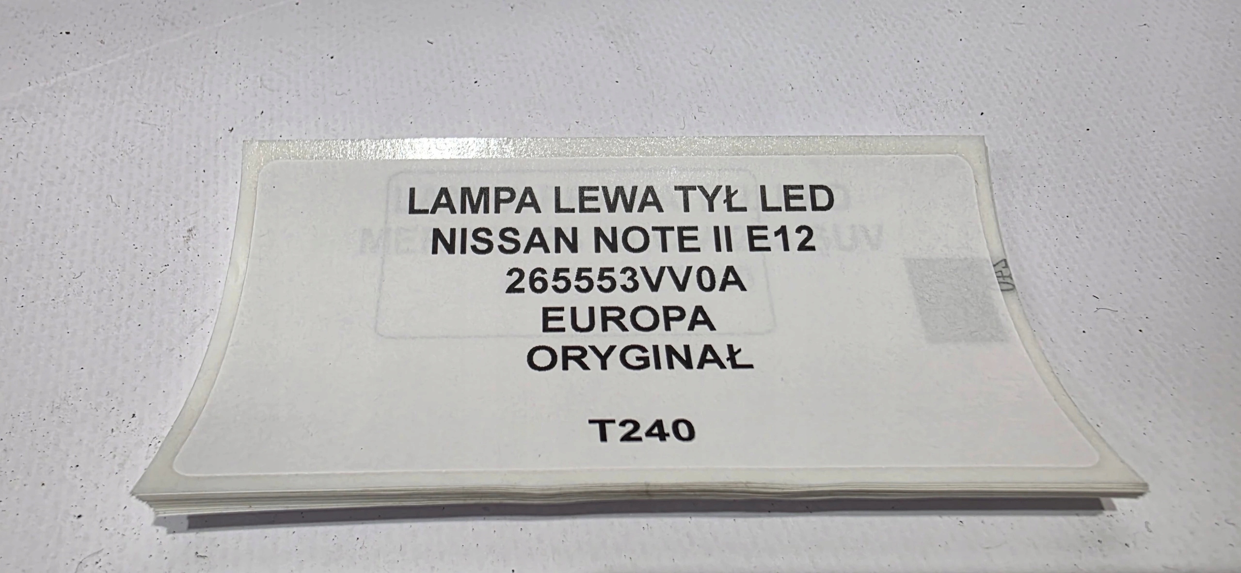 light left rear part LED NISSAN NOTE II E12 original EUROPA 265553VV0A