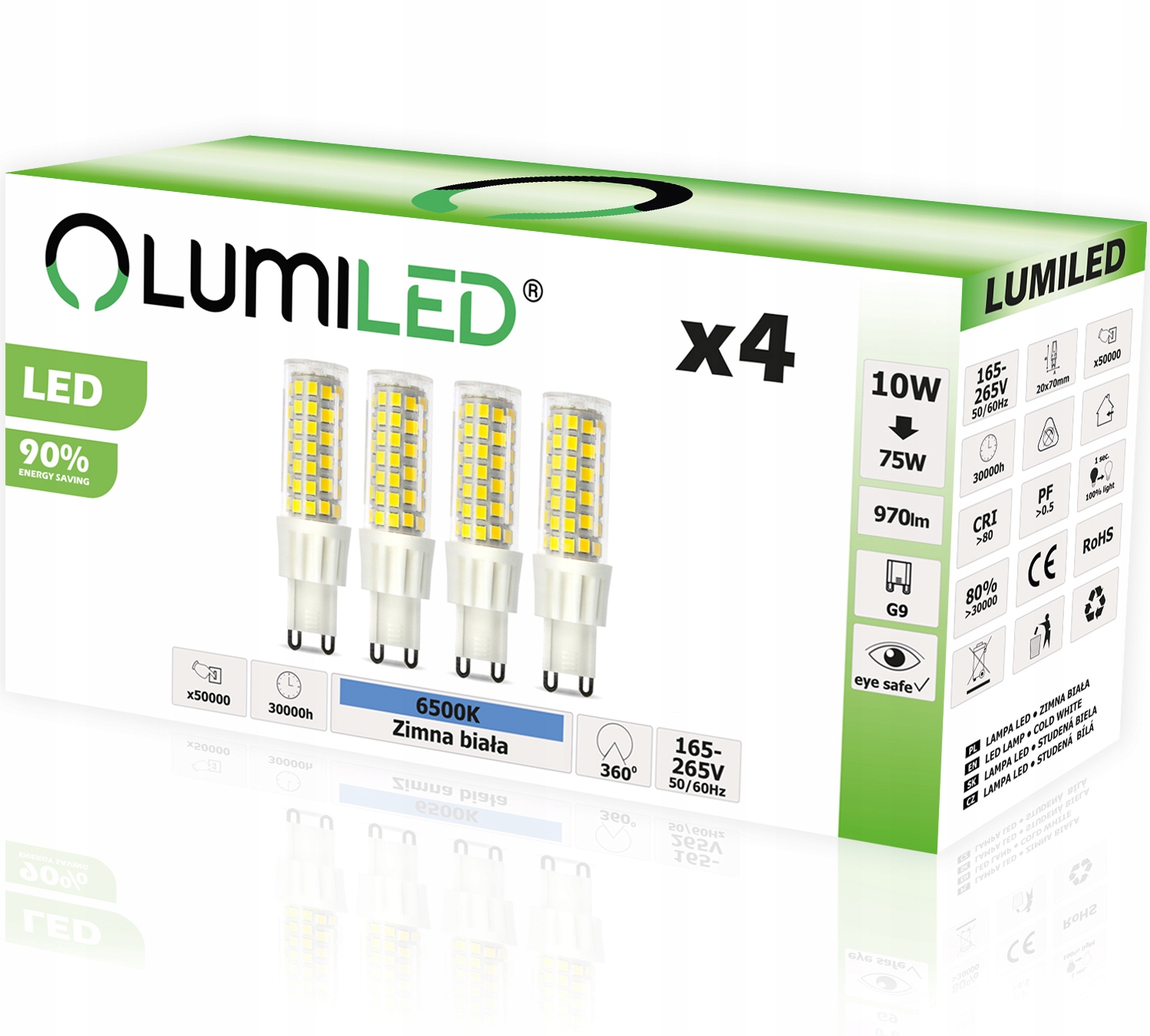 

4x Żarówka Led G9 Kapsułka 10W 75W 970LM 6500K