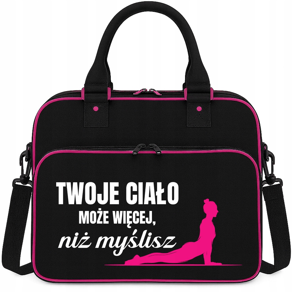 Černo-fuchsiová Taška Tělo Může Více Na Posilovnu Trénink Fitness Pilates