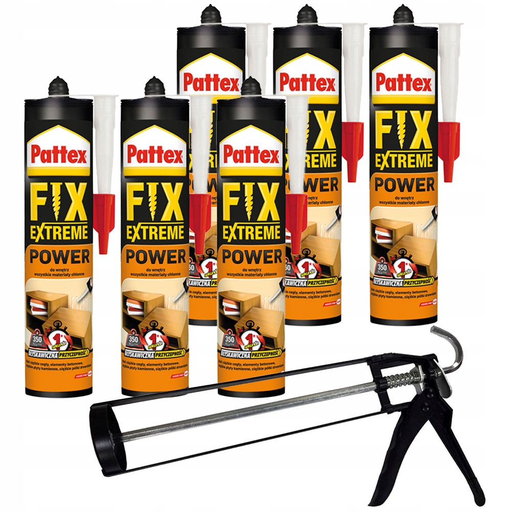 

6x Klej Pattex Fix Extreme Power Montażowy 385 ML