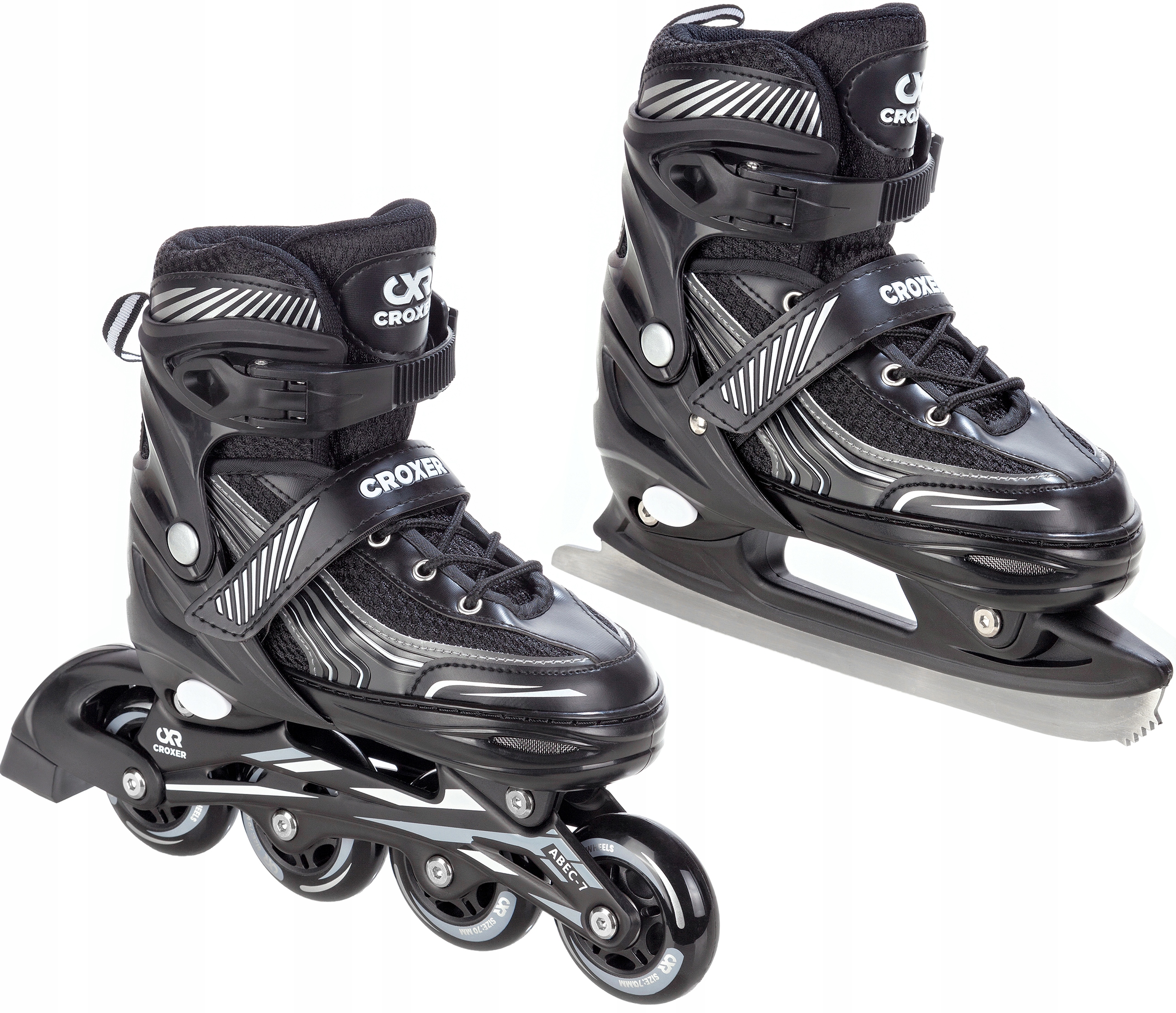 Rolki Łyżwy figurowe 39-42 2w1 Regulowane Croxer Optima Black