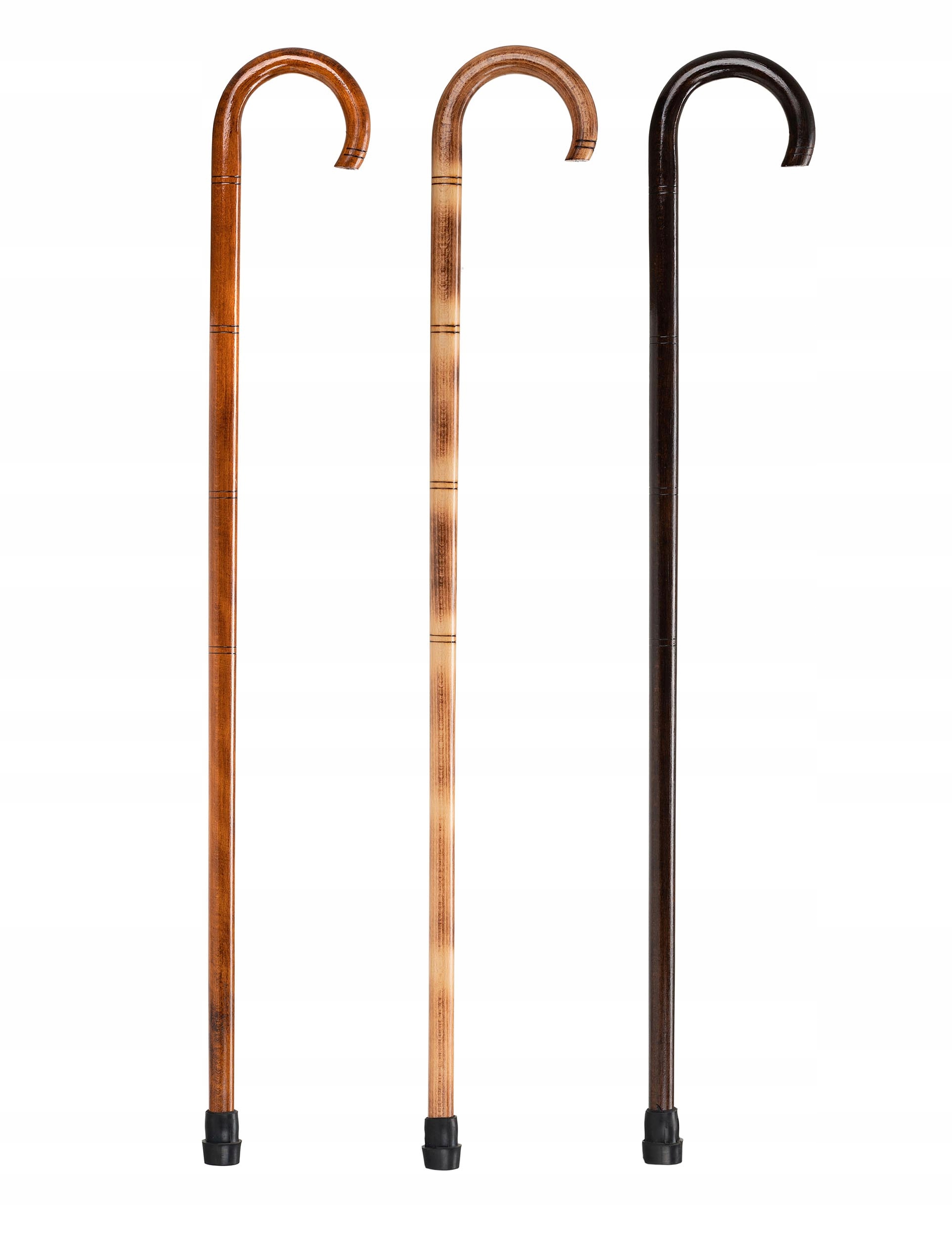 Drewniana laska inwalidzka klasyczna z gumką Derby