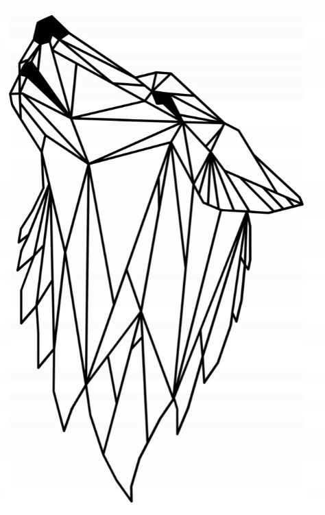 Geometrická 3D nástěnná dekorace Vlk 50 cm
