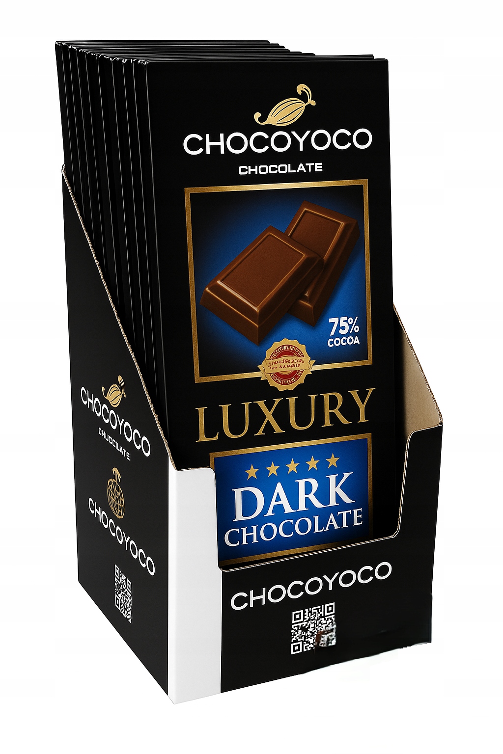 Levně Čokoláda Dark 75% Luxury 175 g x 14 ks Chocoyoco 175 g x 14 ks