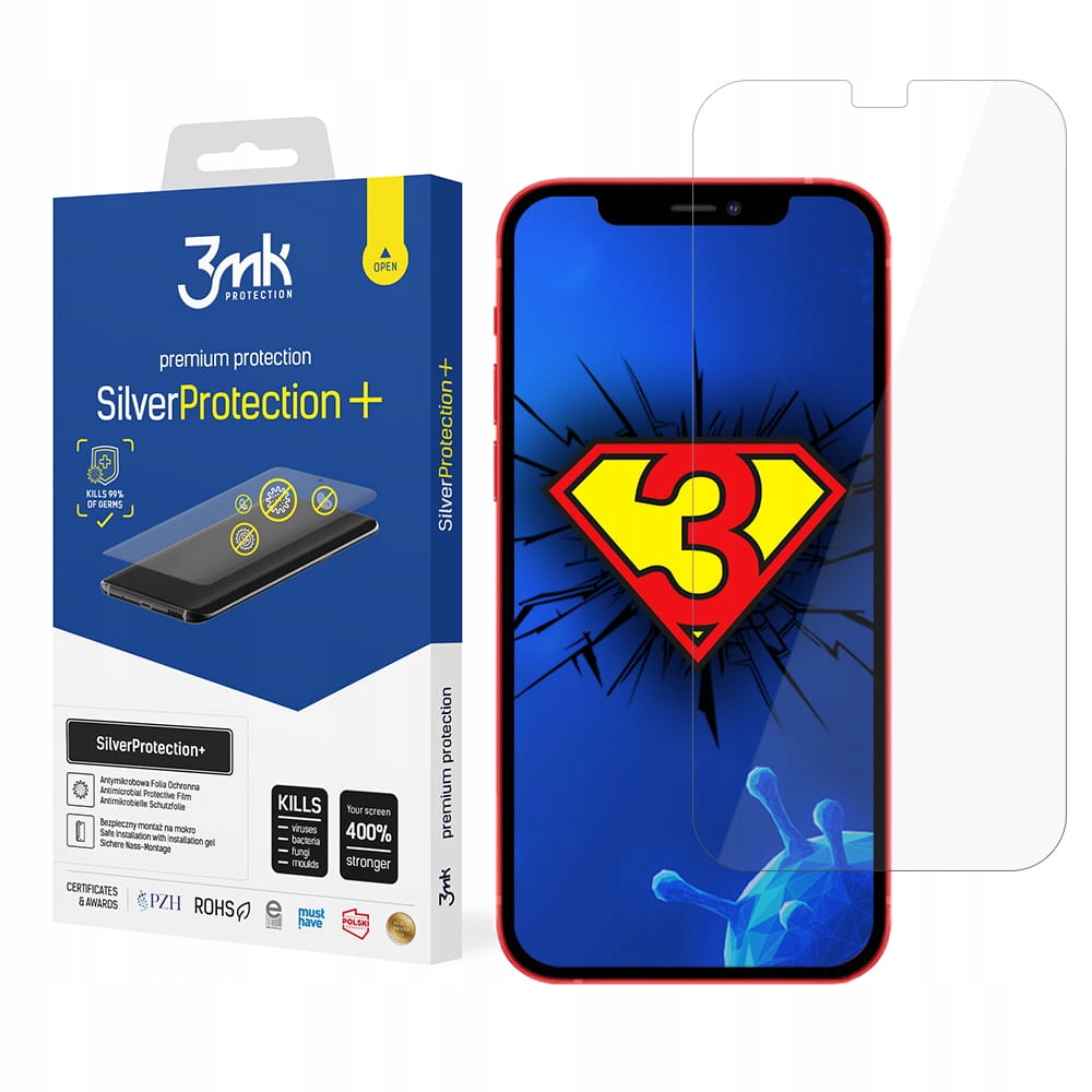 

Folia na cały ekran do iPhone 12 Pro Max Silver +