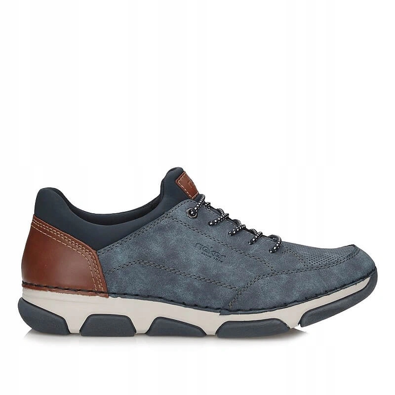 Pánské polobotky Rieker 15950-14 modré, nazouvací na platformě