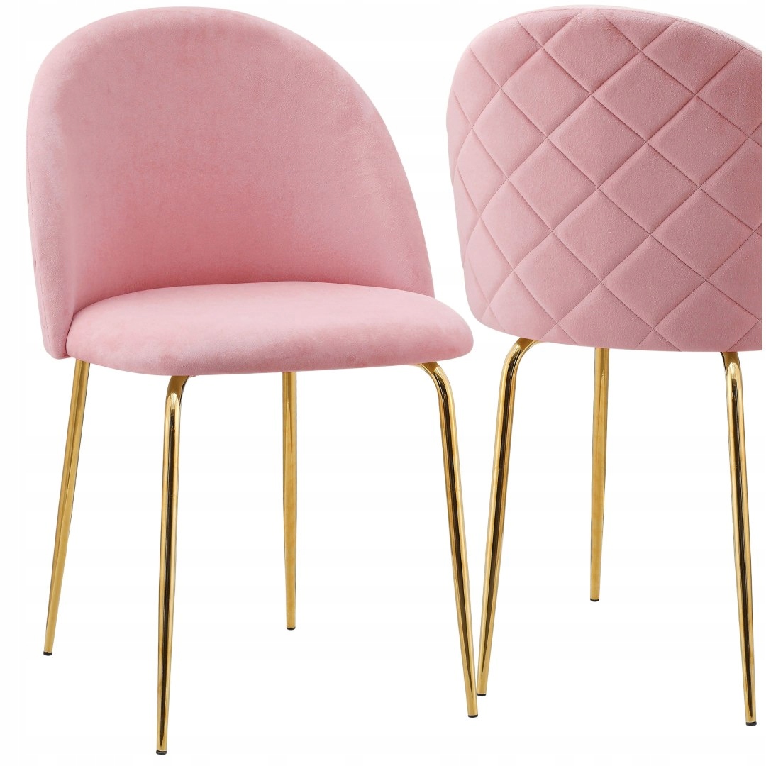 Velurové křeslo Fargo Gold Velvet růžové