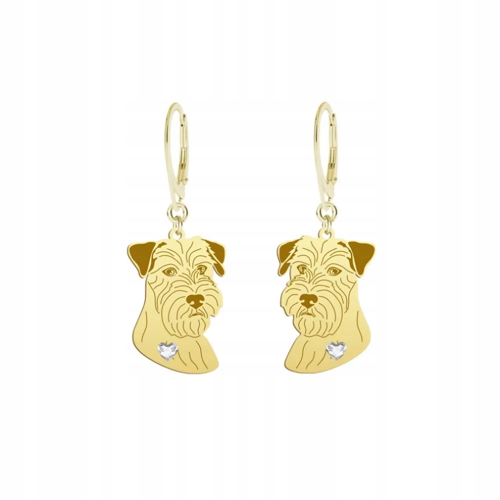 Náušnice Zlaté s Jack Russell teriérem Hrubosrstý 925 Dárek Gravírování