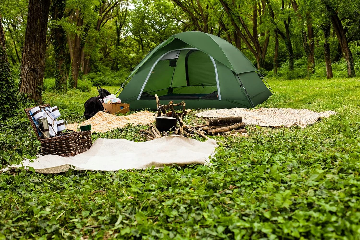 CLOSTNATURE Namiot 4 Osobowy Wodoodporny Lekki Kempingowy Kopułowy — miniatura 11