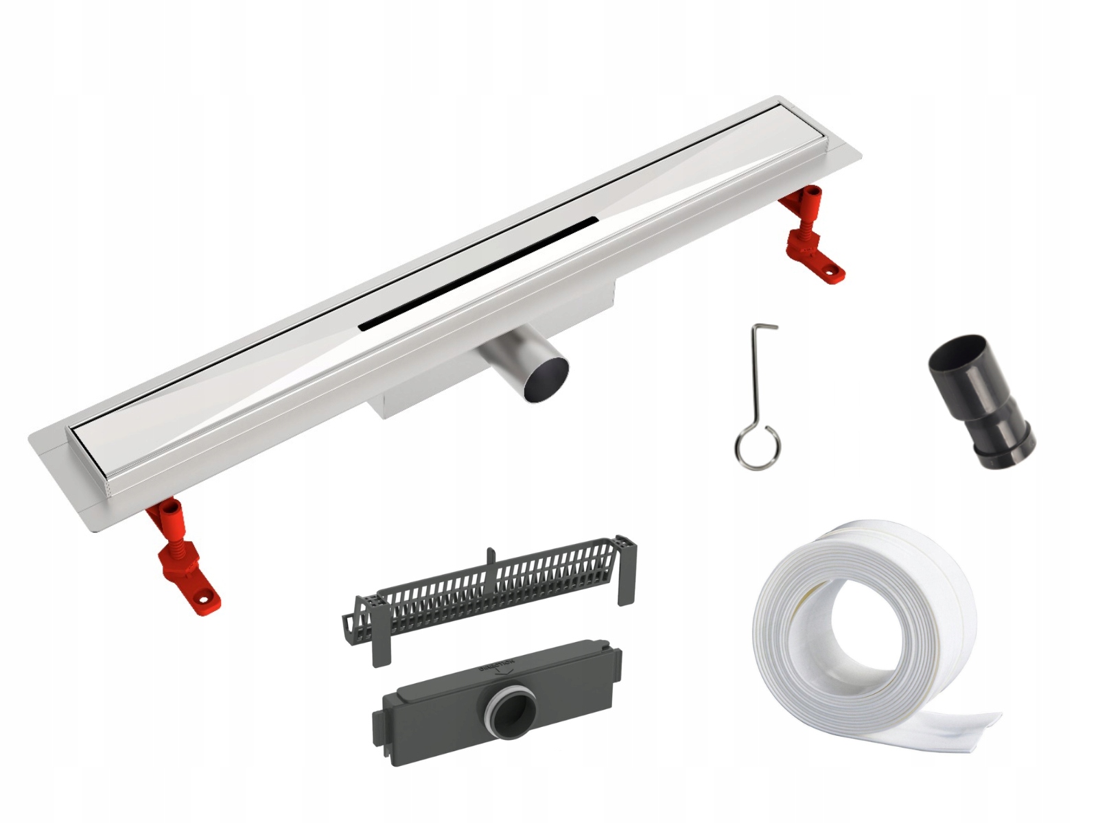 Lineární odtok vestavěný nízký úzký odtok Bonus Aisi 304 Xilo 800 Chrom