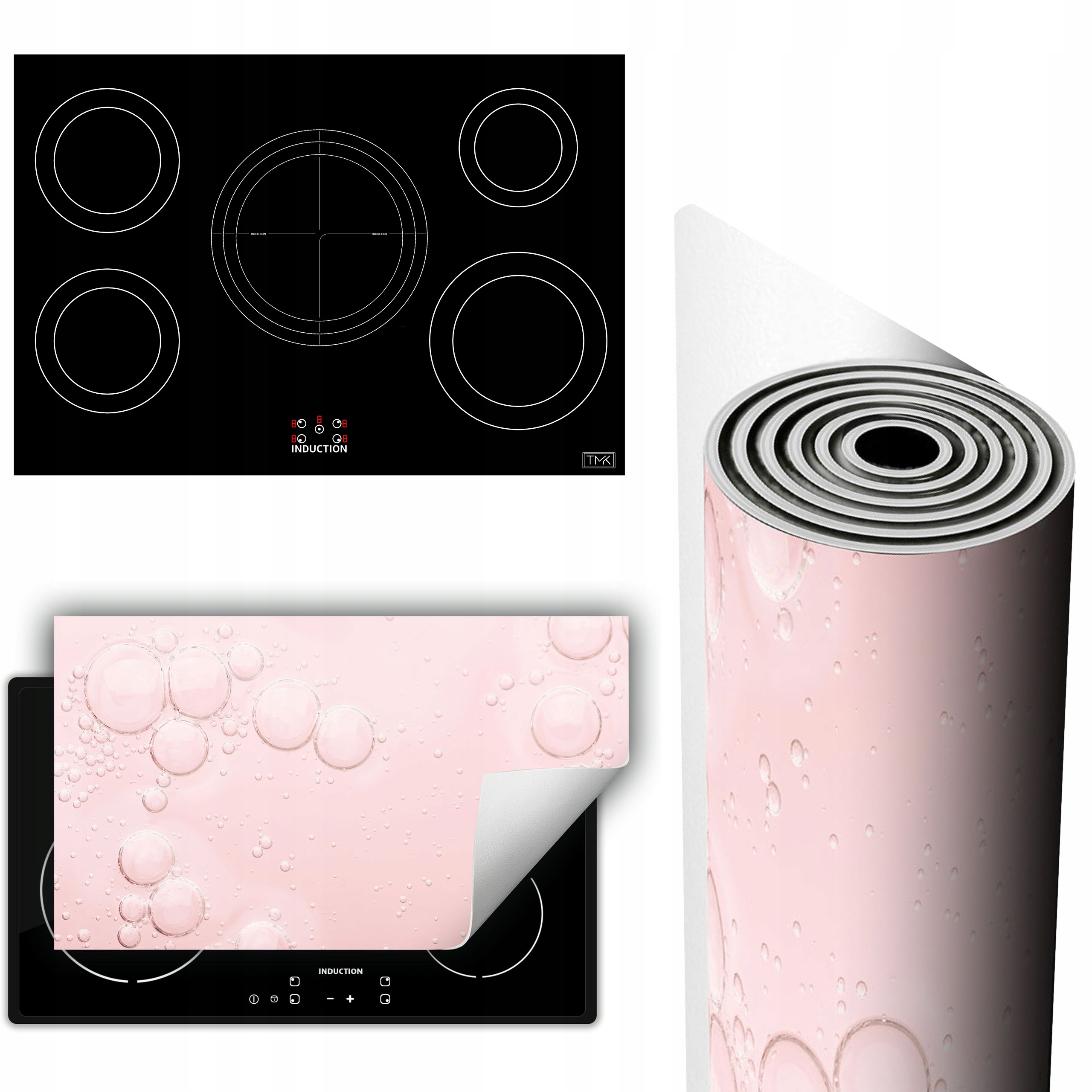 Vinylová Podložka Na Ochranu Kuchyňské Desky 90x52 růžová bublinky