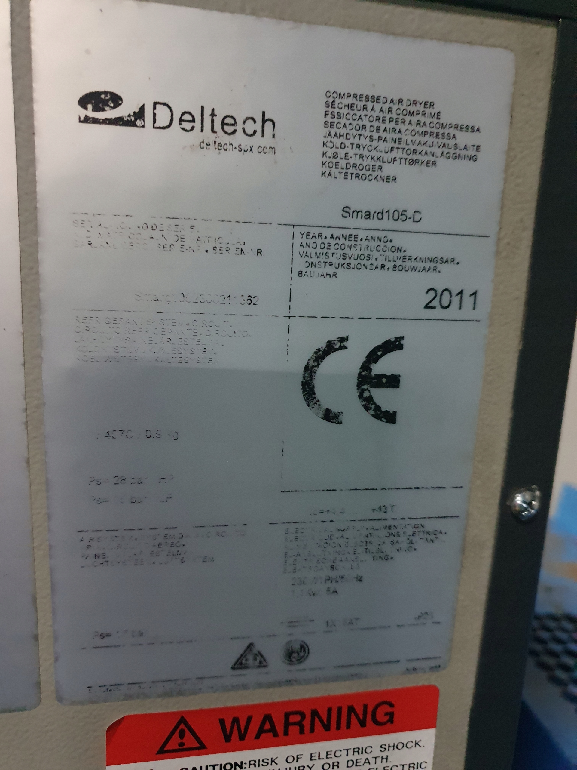 OSUSZACZ ZIĘBNICZY DELTECH SPX SMARD 105 5,2m3/min Kod producenta 1236