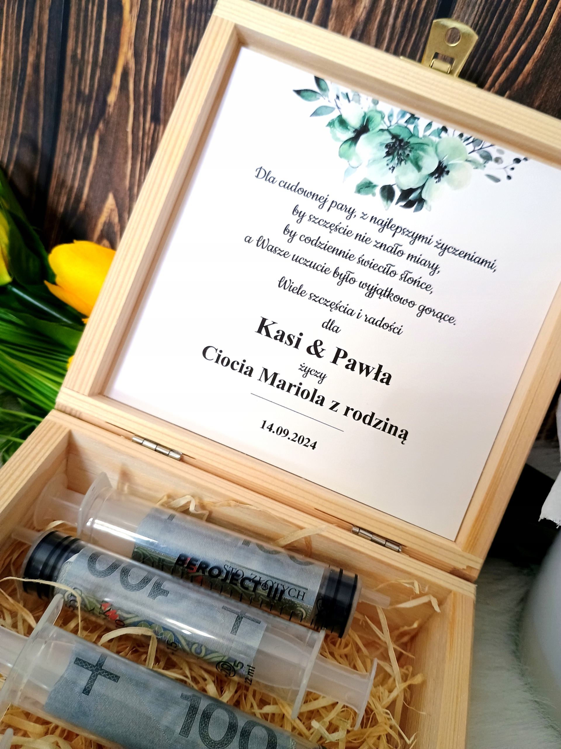 Zastrzyk gotówki na ślub * PREZENT * wesele 5 strzykawek Wysokość produktu 16 cm