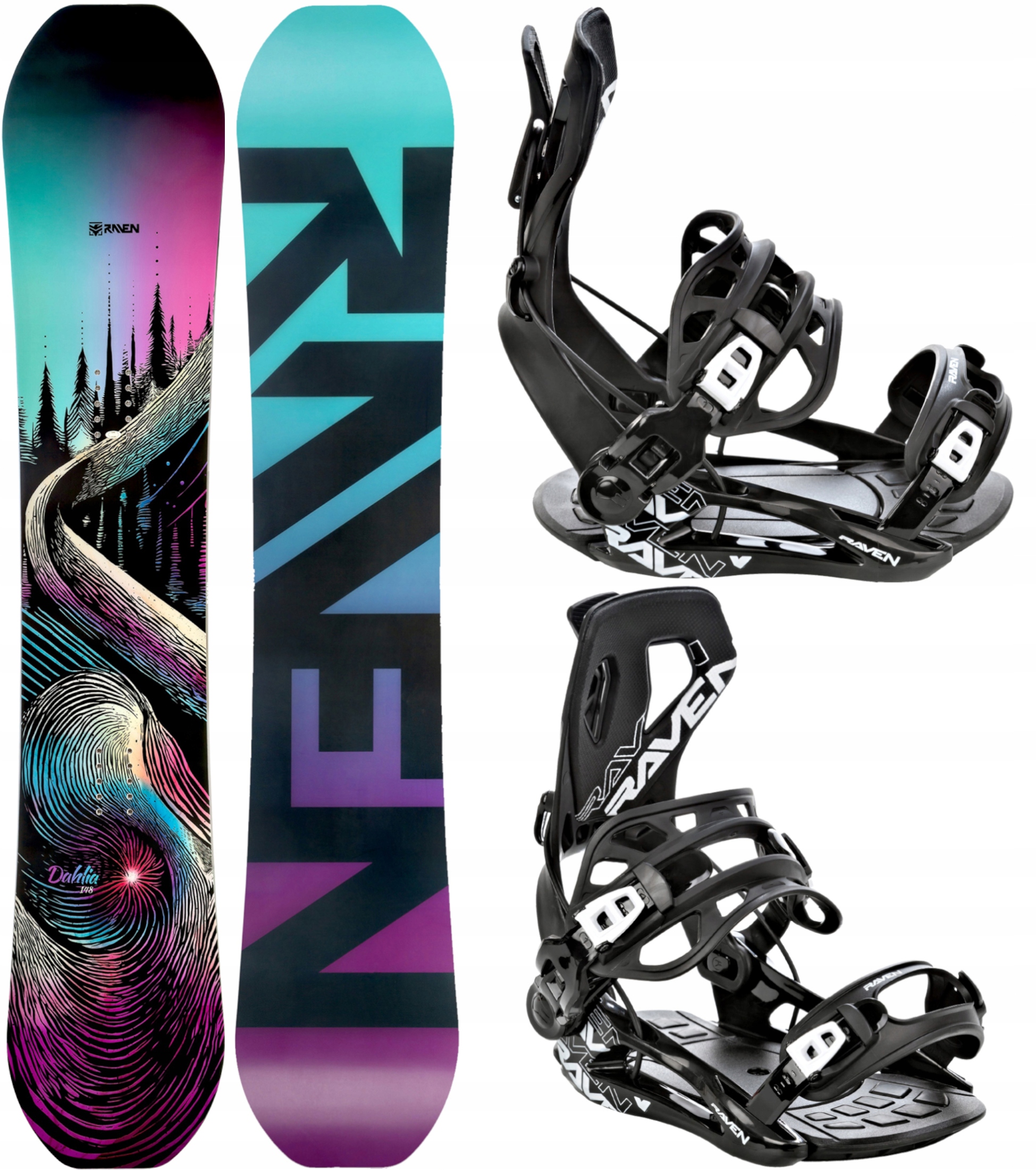 Snowboard Raven Dahlia Carbon Mint/Pink 139cm wiązania FT360 Black S